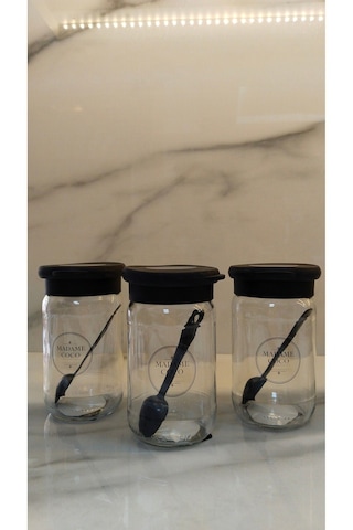 Mc 3 Lü Baharatlık Seti Cam Kavanoz 600ml