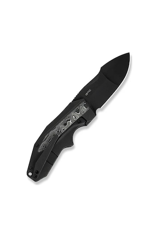 We Knife Coral Black Titanium Handle With Aluminum Foil Carbon Fiber Inlay Black Stonewashed Cpm 20cv Blade Kamp Çakı Siyah
