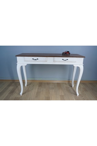 Masifart Ceviz Eskitme Tablalı Dresuar Beyaz 120 Cm Eskitme Patin Ceviz