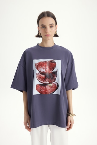 Mai Studıos Mai Studios Co. Pomelo Oversize Füme T-shirt Füme
