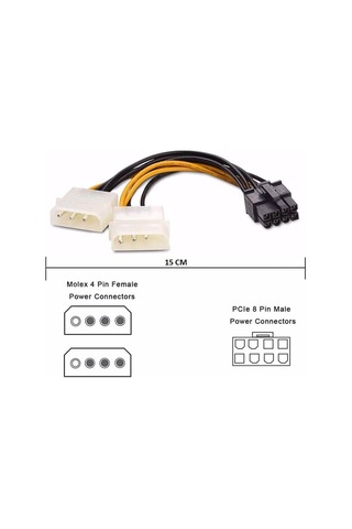 8 Pin Ekran Karti Power Kablosu - Pcıe Ekran Kartı Güç Kablo 8 Pin Power To Molex