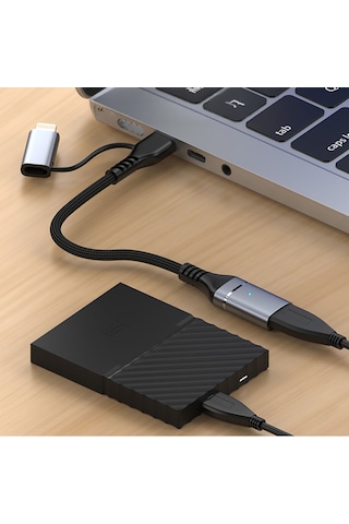 Microcase 2'si 1 Arada Type-c Lightning To Usb 3.0 Otg Kablo - Apple iOS Ve Android Uyumlu Dönüştürücü-al5823 Siyah