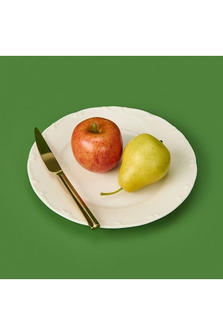 Tulu Porselen Liana Servis Tabağı - Krem - 25 Cm Krem