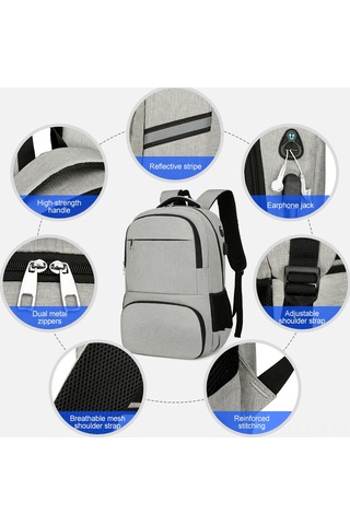 Youtek Isı Yalıtımlı Sırt Çantası - Usb Şarj Portlu, Hırsıza Karşı, Büyük Kapasiteli Çok Renkli