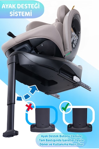 Prego Omegafix Alarmlı 360 Derece Dönebilen I-Size 0-36 kg Oto Koltuğu