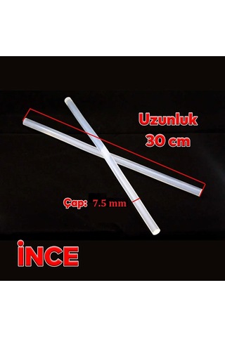 Winnboss İnce Şeffaf Sıcak Mum Silikon 7.5mm 30cm 5 Adet