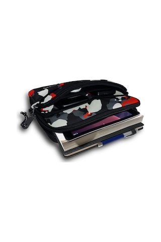 Jacbag Kırmızı Kamuflaj Erkek Çocuk/yetişkin Üç Cepli Tablet Telefon Not Defteri El Çantası Tablet Kılıfı