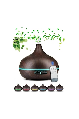 Uzaktan Kumandalı 550 Ml Aroma Difüzörü Ultrasonik Hava Nemlendirici 7 Renk Led