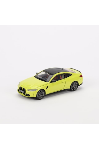 1:24 Ölçek Bmw M4 Sesli Işıklı Kapısı Kaputu Açılan Stantlı Model Araç Sarı