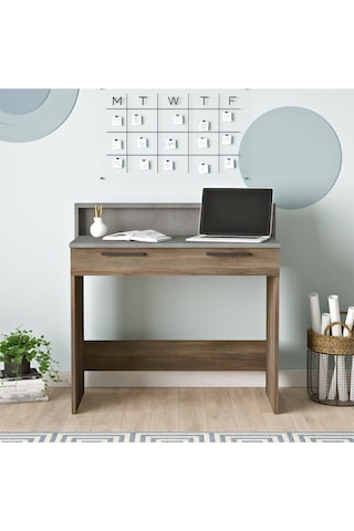 Teeny Çalışma Masası Çekmeceli Beton-kahve Tee7-cg Kahverengi