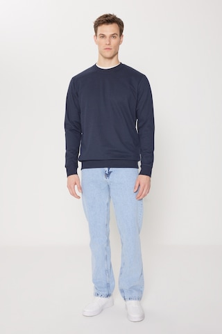 AC&Co / Altınyıldız Classics Standart Fit Normal Kesim Pamuk Bisiklet Yaka Erkek Sweatshirt Lacivert