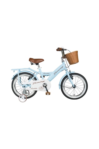 Tommybike Latte Sepetli, Elcikli 16 Jant Çocuk Bisikleti, 4-6 Yaş Çocuk Bisikleti Mavi