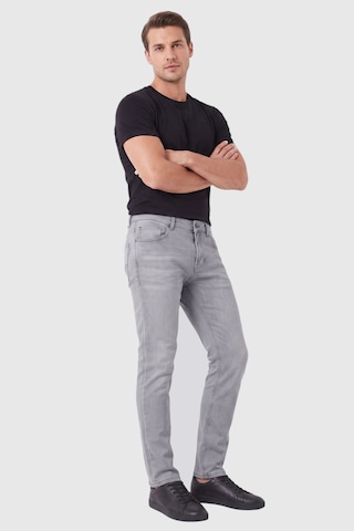 Rizzup Erkek Slim Fit Dar Kesim Likralı Gri Kot Pantolon Yumuşak Dokulu Esnek Jean 2600816