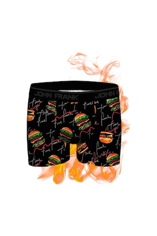 John Frank Dijital Erkek Boxer Hot Burger 001