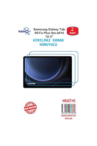 Samsung Galaxy Tab Uyumlu S10+ 12.4"için Nano Ekran Koruyucu 9h Esnek 2 Adet