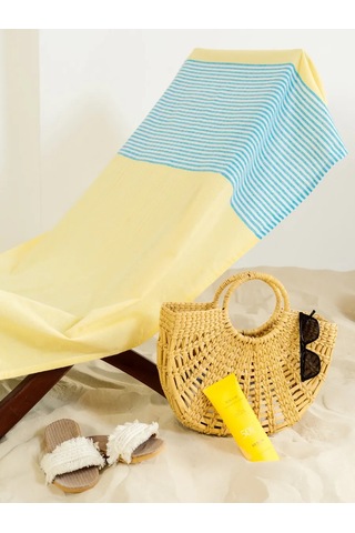 Gang Büyük Plaj Havlusu 90x180 Cm Pamuk Hint 391946228 Gri