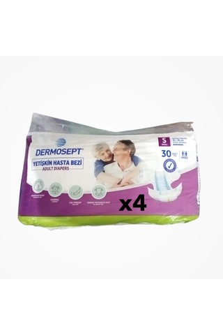 Dermosept Yetişkin Bel Bantlı Hasta Bezi S Small 120 Adet 30'lu 4 Paket S
