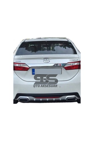 Toyota Corolla 2013-2018 Difüzör Arka Tampon Eki 2 Egzoz Çıkışlı Gri Reflektörlü