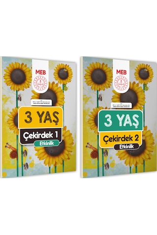 3 Yaş Okul Öncesi Meb Etkinlik Kitabı 2 Li Set Çekirdek Eğlenceli