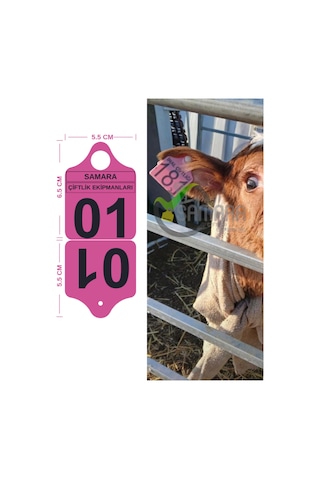 75 Adet Pembe Renk Büyükbaş Düşmeyen Hayvan Kulak Küpesi
