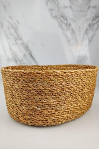 Digithome Hasır Banyo Ve Makyaj Organizer Sepeti Oval Düzenleyici 28 Cm Kahverengi - Pnl-ph22 S/3