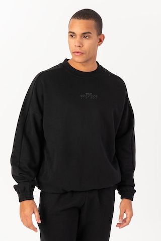 Maraton Sportswear Oversize Erkek Bisiklet Yaka Uzun Kol Basic Siyah Sweatshirt 21822-siyah Siyah