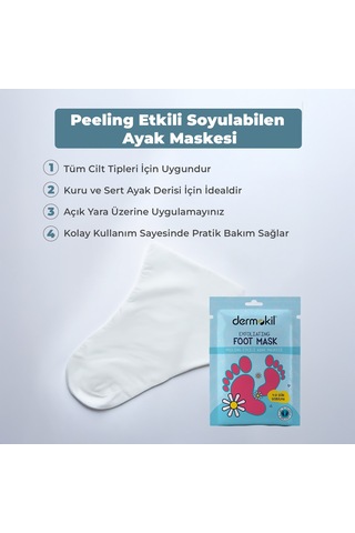 Dermokil Peeling Etkili Çorap Tipi Soyulabilir Ayak Maskesi 30 Ml X 3 Adet