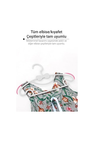 Morpanya Sweet 24 Adet Beyaz Bebek Elbise Askısı 30 Cm Fiyonklu Kelebek Be Beyaz