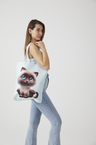 Ays Home Sevimli Bocuk Kedi Mint Bez Alışveriş Plaj Omuz Çantası Mint