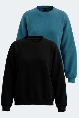 Slazenger Vıa 2 Li Set Kadın Sweatshırt Siyah - Petrol