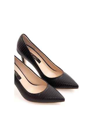 Tamer Tanca Kadın Hakiki Deri Siyah Stiletto Ayakkabı 22 5205 Bn Ayk Sıyah 01 Siyah