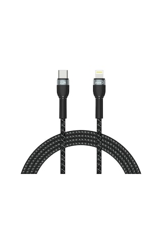 Butam Bilişim Siyah Shira Serisi Type-c To Lightning Pd Kablo 2 Metre