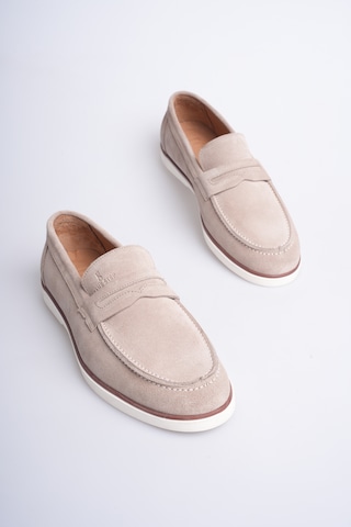 Fame Step Hakiki Deri Erkek Loafer Ayakkabı Süet Günlük Rahat Casual Mokasen Siena Bej