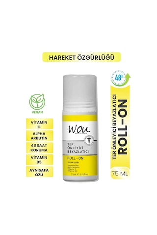 Wou World Of Unique Roll-on Unisex75ml Terönleyci Beyazlatıcı 2li