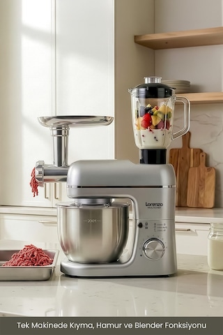 Lorenzo Multichef 1500 W 3 in 1 Stand Mixer