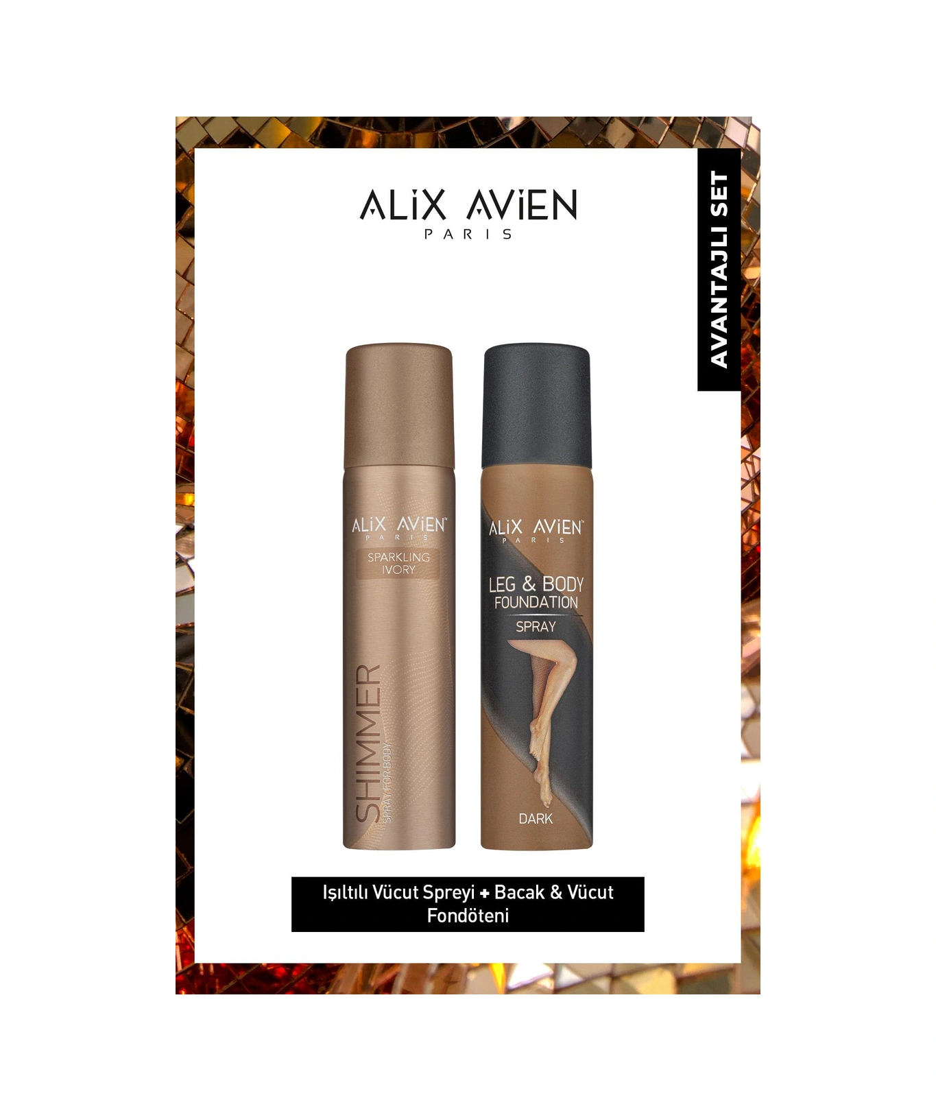 Alix Avien Uzun Süre Kalıcı Suya Dayanıklı Yüksek Kapatıcı Nemlendirici Etkili Işıltılı Bacak Fondöteni Seti 05