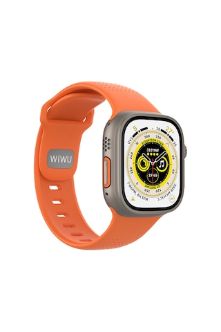 Watch 7 45mm Uyumlu Wiwu Wi-wb0201 Comf Secur Serisi Spor Silikon Kordon Turuncu