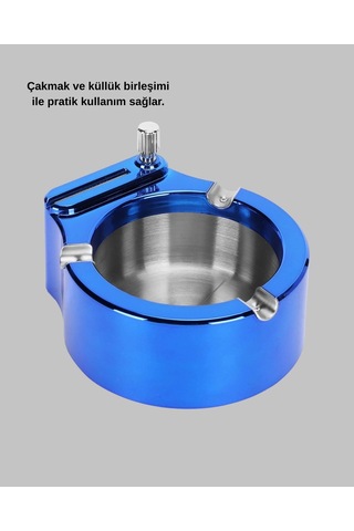 Çakmaklı Küllük Paslanmaz Çelik Şık Masa Aksesuarı Yeni Nesil Çok Renkli 61897788