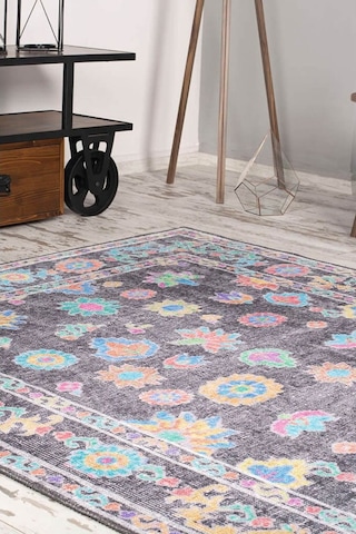 Soul Etnik Desenli Dokuma Taban Dekoratif Siyah Halı (Al 146)