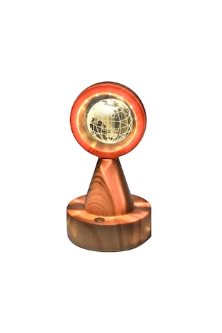 Standlı Pilli Cam Küre Işıklı Renk Değiştiren Küre Usbli Dünya