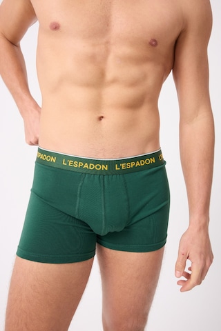 L'espadon Maritime Elite Koleksiyonu Elastik Konforlu Bel Bantlı Çizgili Erkek Trunk Boxer-3234 Zümrüt Yeşili