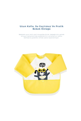 Babyjem Poli Muşamba Kollu Mama Önlüğü Sarı Outlet