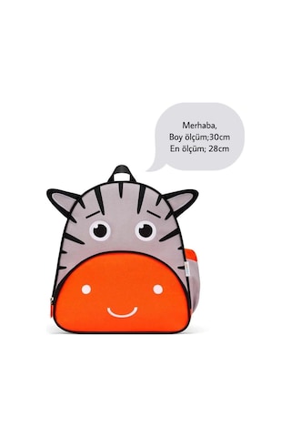 Çocuk Zebra Desenli Okul Sırt Çantası Çok Renkli