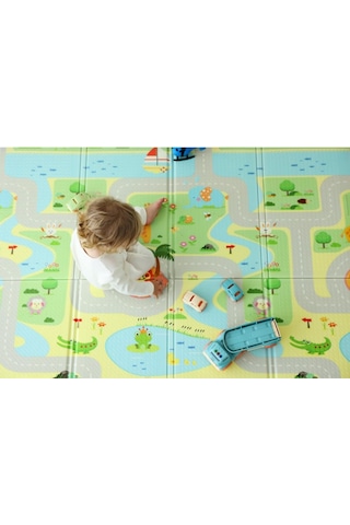 Bebebao Doğa Keşif Yolu İle Minik Kaşifler Gökyüzü ve Dağ Rotaları Katlanabilir Oyun Matı 200x130x1 CM