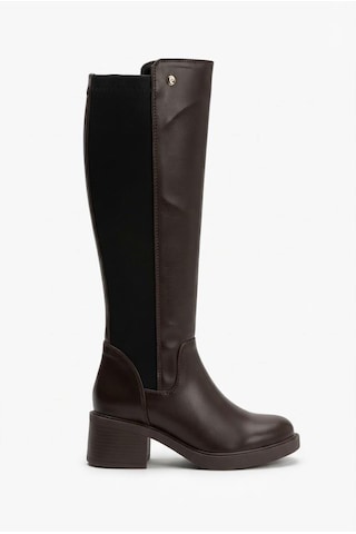 Pierre Cardin 56090 Arkası Strej 5 Cm Topuk Yüksekliği Kaymaz Taban Kadın Çizme Kahve