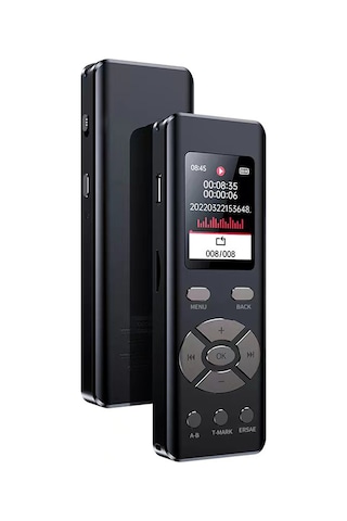 Singree V03 Renkli Ekranlı Yüksek Hassasiyetli Dijital Ses Kaydedici, Mp3 Çalar, 8gb Dahili Hafıza, Usb-c Bağlantı