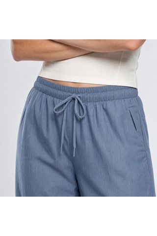 Nealirsanall.com Kadın Mavi Tencel Jogger Pantolon - Beli Bağcıklı Denim Görünümlü Pantolon