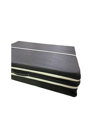 Viphomeconcept Katlanır Yer Yatağı Sünger Yatak Siyah Kırçıllı 80X180 Cm-7 Cm