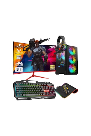 Zeiron FX70 i5-3470 16 GB 240 GB GTX1050Tİ 23.8" Curved Masaüstü Oyuncu Bilgisayar