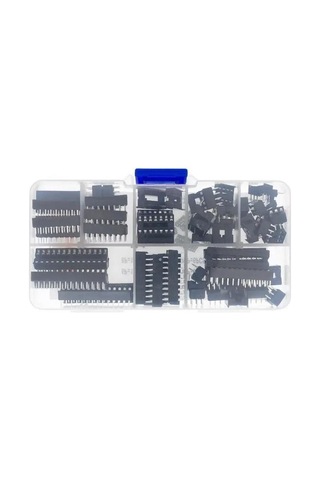 66 Adet 6p/28p Dip Entegre Soketi Seti 216 Serisi 8 Çeşit Şeffaf Çantada